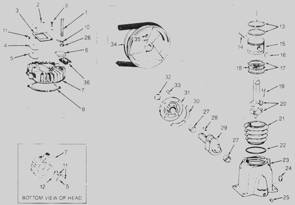 Pump Parts Diagram and Parts List for VS231100  Campbell Hausfeld Compressor